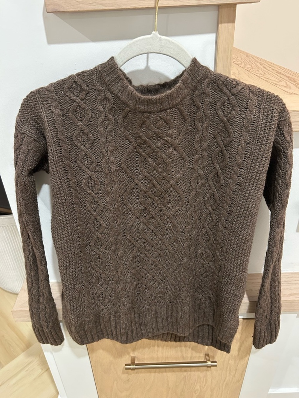 Wool and Yak sweater in chocolate brown